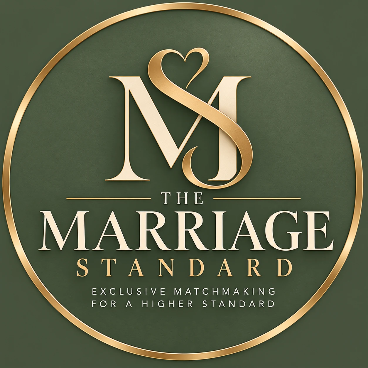 The Marriage Standard sage and gold MS heart emblem